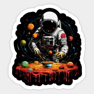 Trippy Psychedelic Astronaut Planet Soup Sticker